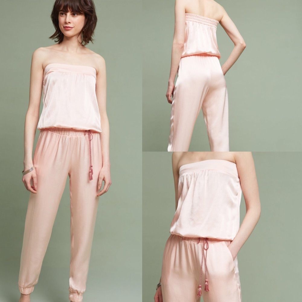 ANTHROPOLOGIE SHIMMER STRAPLESS JUMPSUIT NWT